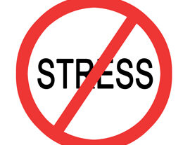 the word stress with a red line through it