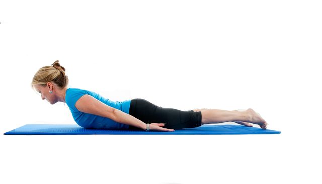 Pilates breast stroke prep exercise for back