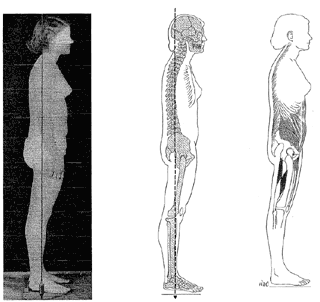 Woman with flat back postures standing