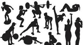 sillouettes of people doing different exercises