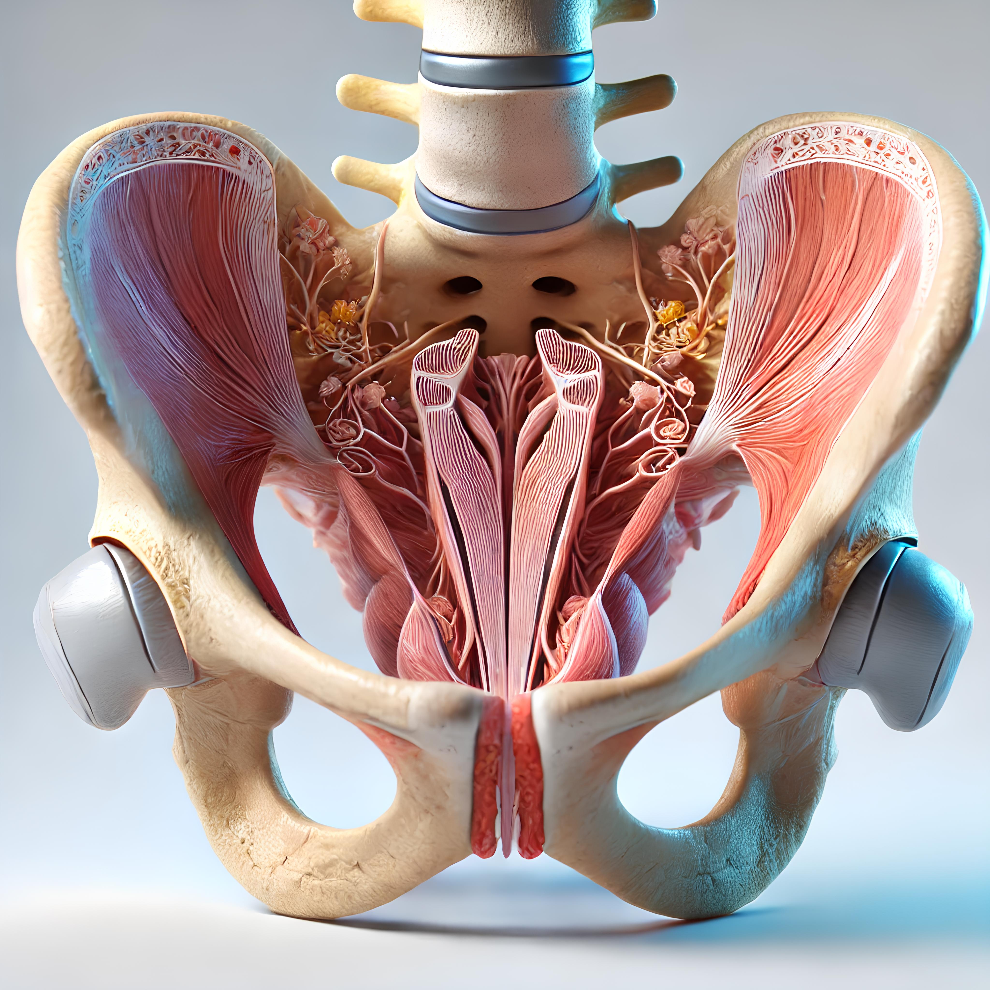 anatomical view of pelvic floor muscles