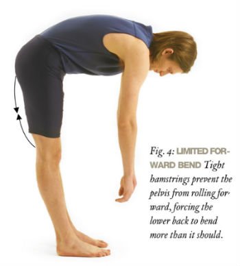 man bending over with tight hamstrings and cannot touch his toes